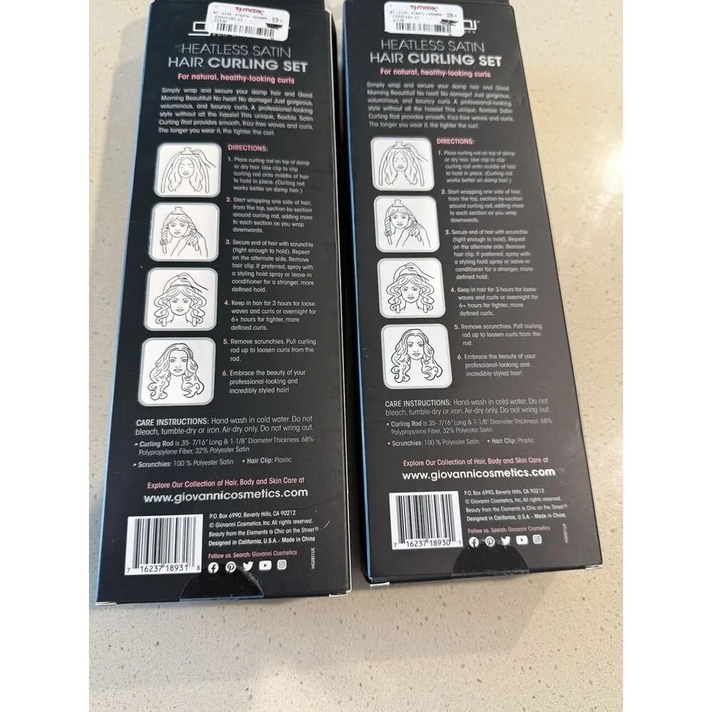 Giovanni Satin Hair Curlers Quantity 2 NWT